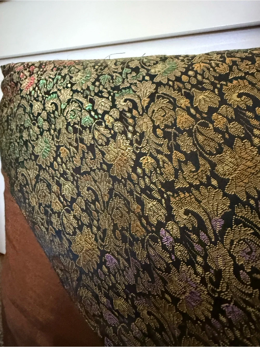Brown Throw Pillow Thai Asian 16x16